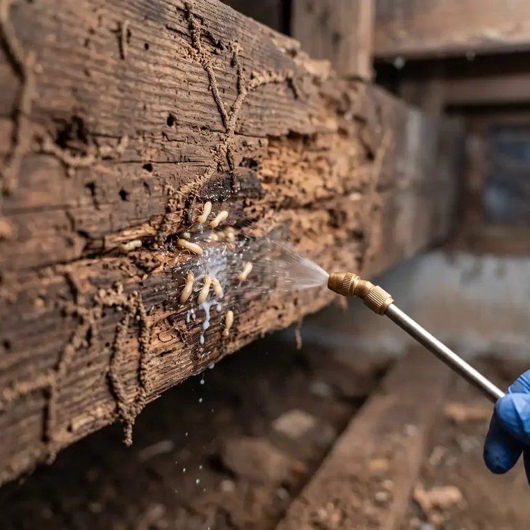 Traitement préventif d'une charpente en bois contre les termites et insectes xylophages à Lançon-Provence